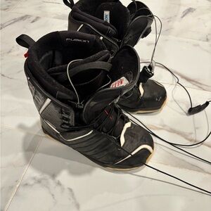 Salomon Black Snowboard Boots with Red Accents